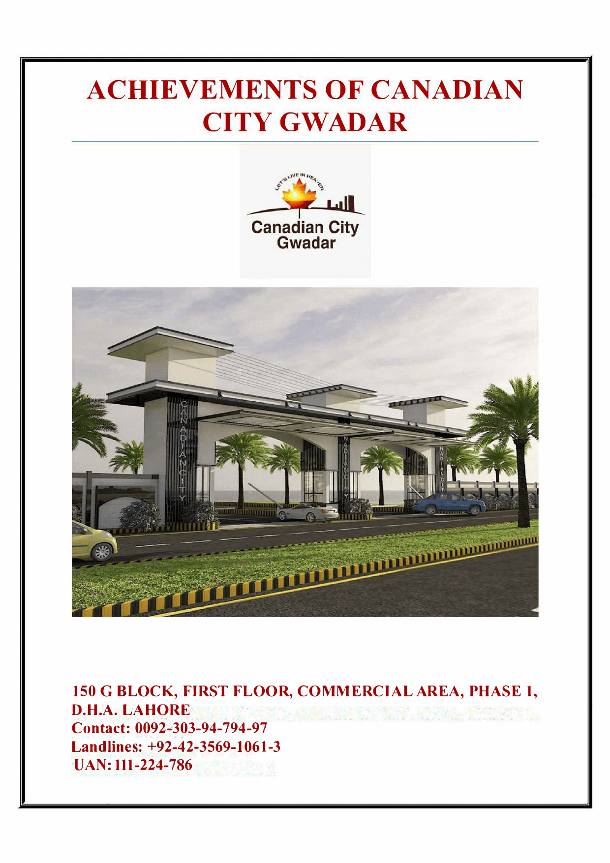 ACHIEVEMENTS OF CANADIAN CITY GWADAR Canadian city Gwadar