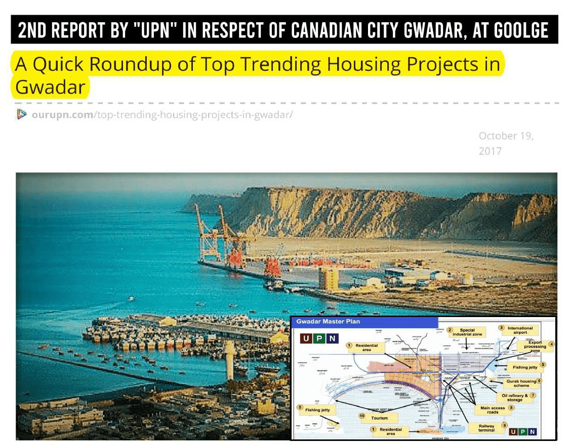 Achievements of Gwadar city.. Canadian city Gwadar